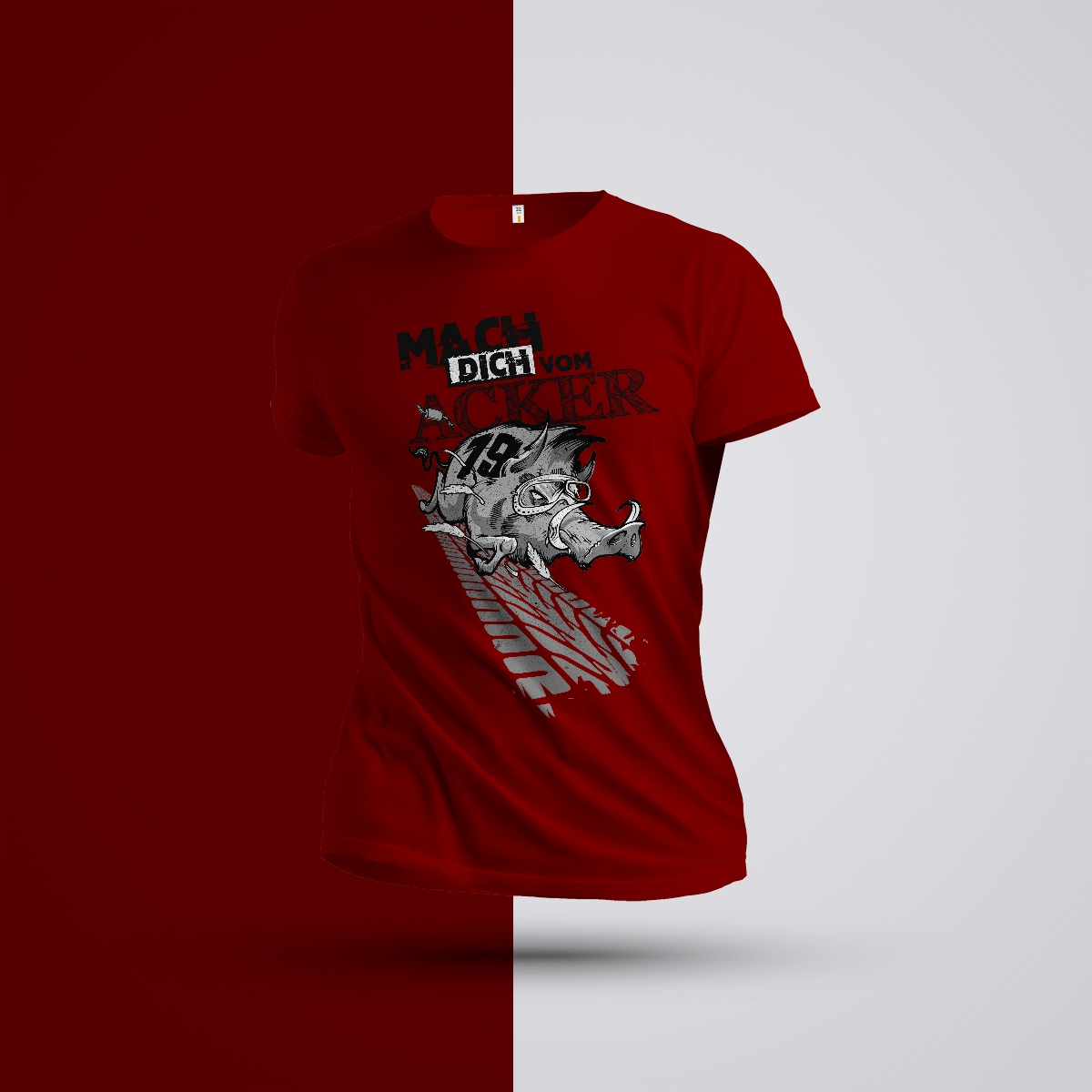 Ackerrace Shirt Rot Wildschwein Schwein